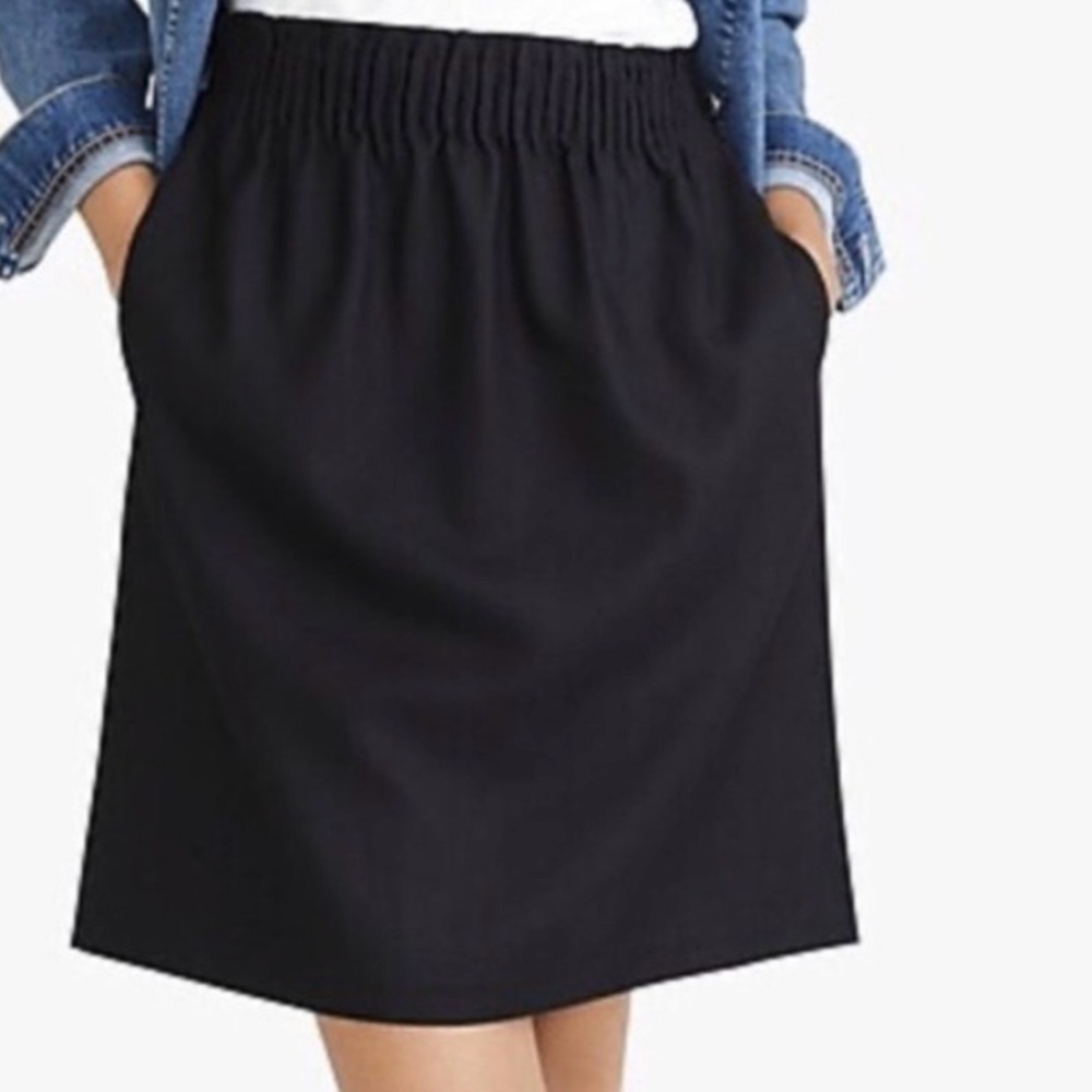 NWT J Crew Classic Sz 4 Granola wool blend black Career elastic Work Skirt